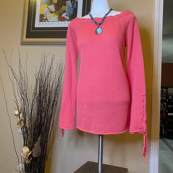 Coral Long Sleeve Spring Sweater - Picture 4 of 4